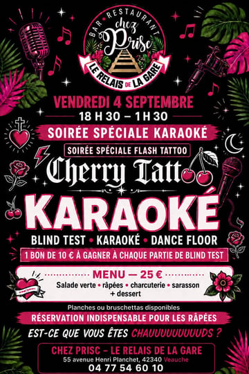 Soirée spéciale flash tattoo et karaoké 
