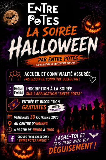 🎃👻 SOIRÉE HALLOWEEN — ENTRE POTES AMIENS 👻🎃
