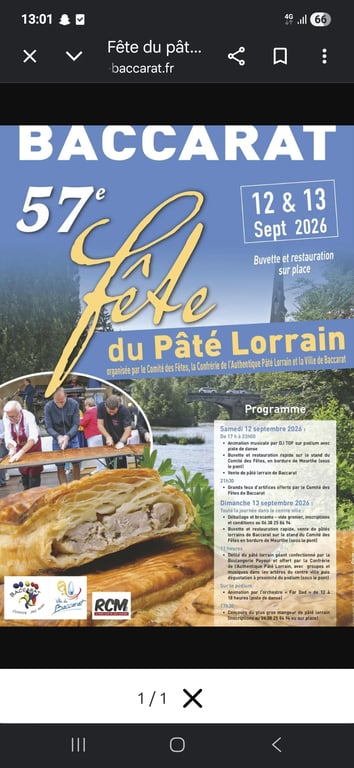 Foire du pâté Lorrain baccarat 