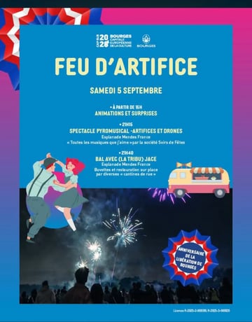 Feu d'artifice de BOURGES du 14 juillet 😉+ apéro dinatoire sur herbe