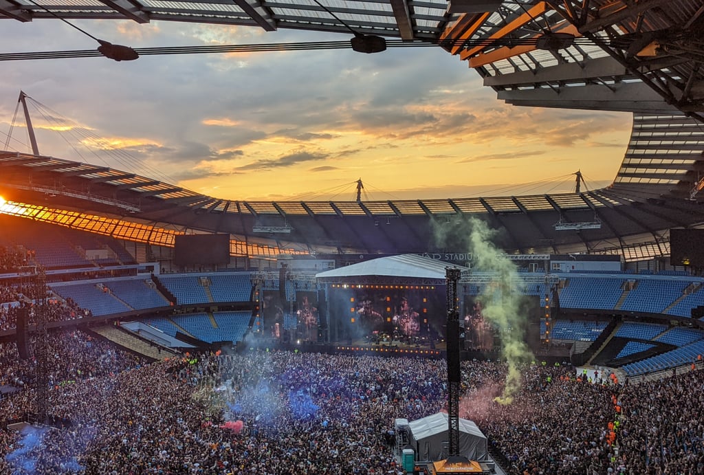 Liam Gallagher playing at the Etihad after his split from Oasis