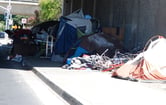 A homeless encampment in Sacramento.