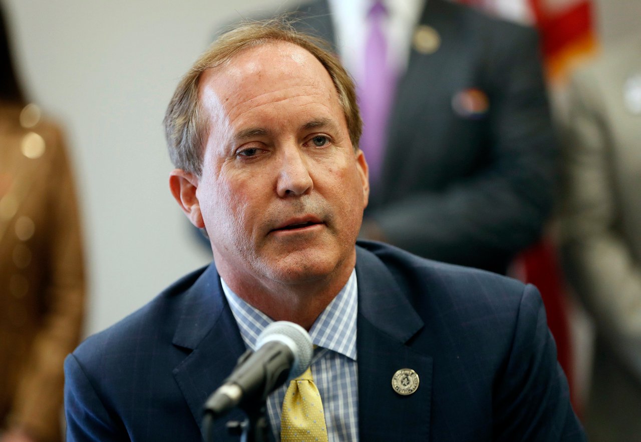 Texas Attorney General Ken Paxton speaks in Austin