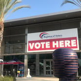 This photo shows the San Diego County Registrar of Voters building.
