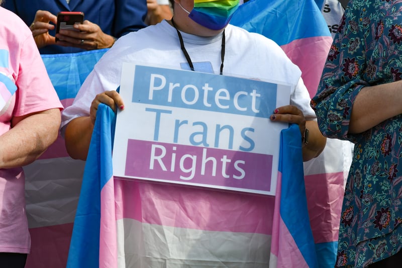 Transgender rights activists at the Texas Capitol.