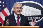 Merrick Garland speaks at a new conference in Washington.