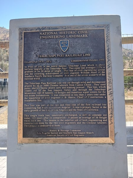 Plaque dedicated in 1998 by the American Society of Civil Engineers