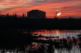 A flare burns at Venture Global LNG in Cameron, La.