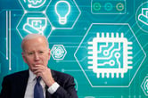 President Joe Biden attends an event on computer chip manufacturing.