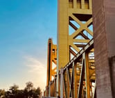 A gold-colored bridge.