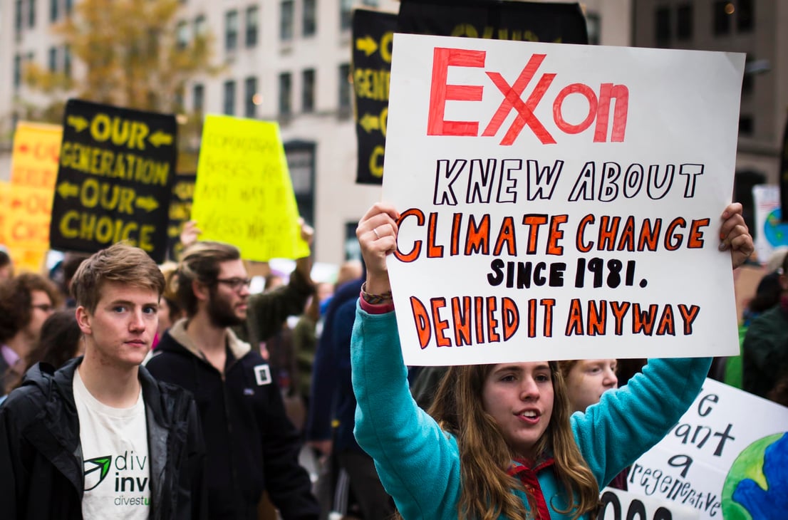 Protest Against Fosil NYC climate change suit against Big Oil runs out of gas | Courthouse ...