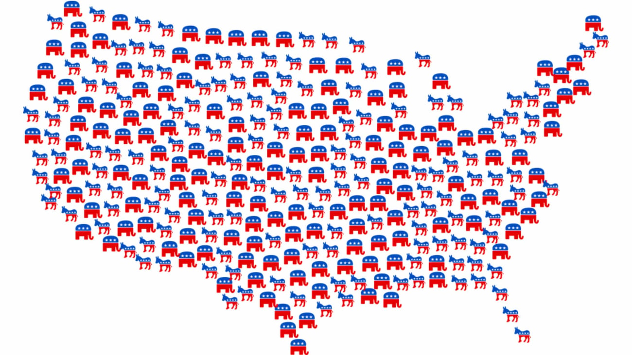 Pew survey reveals a rainbow of beliefs within red v. blue politics