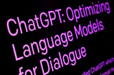 Purple text from the ChatGPT page on OpenAI's website.