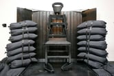 A chair with restraints in an execution chamber in a prison in Utah.