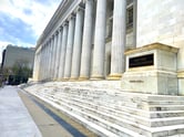 Federal courthouse with white marble roman columns