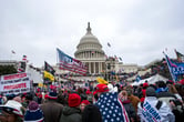 A photo shows the crowd gathered outside the U.S. Capitol on Jan. 6, 2021.