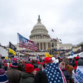 A photo shows the crowd gathered outside the U.S. Capitol on Jan. 6, 2021.
