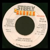 A 45 rpm record by Steely and Clevie, written in silver and yellow-orange.