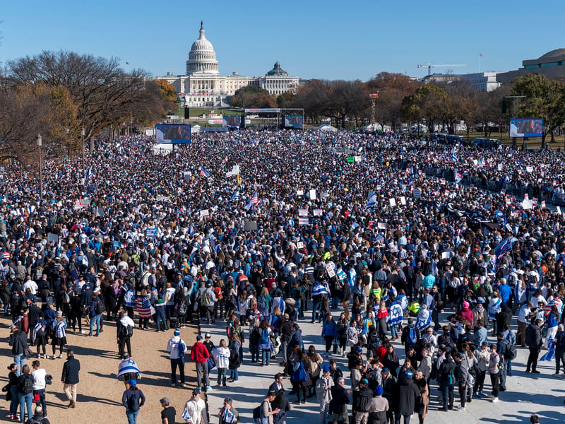 Washington Israel Rally Supporters of Israel rally in Washington under heavy security, crying ...