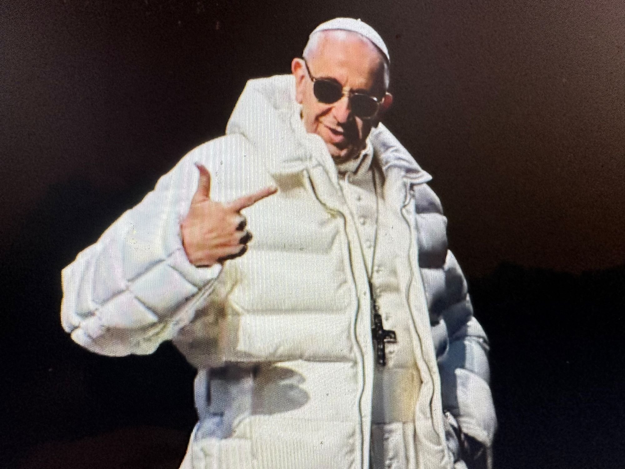 Pope Francis White Puffer Jacket