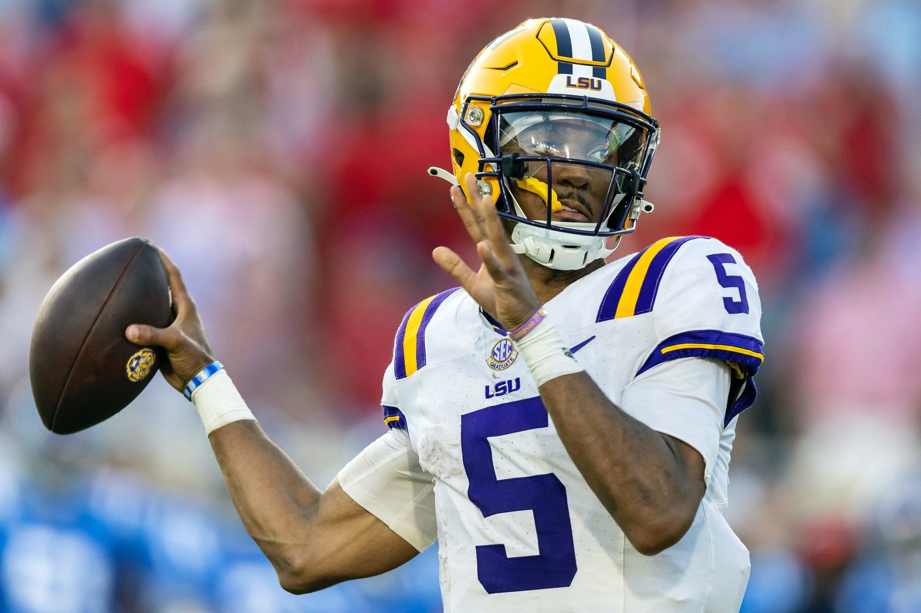 Jayden Daniels the dazzling quarterback for LSU is the AP