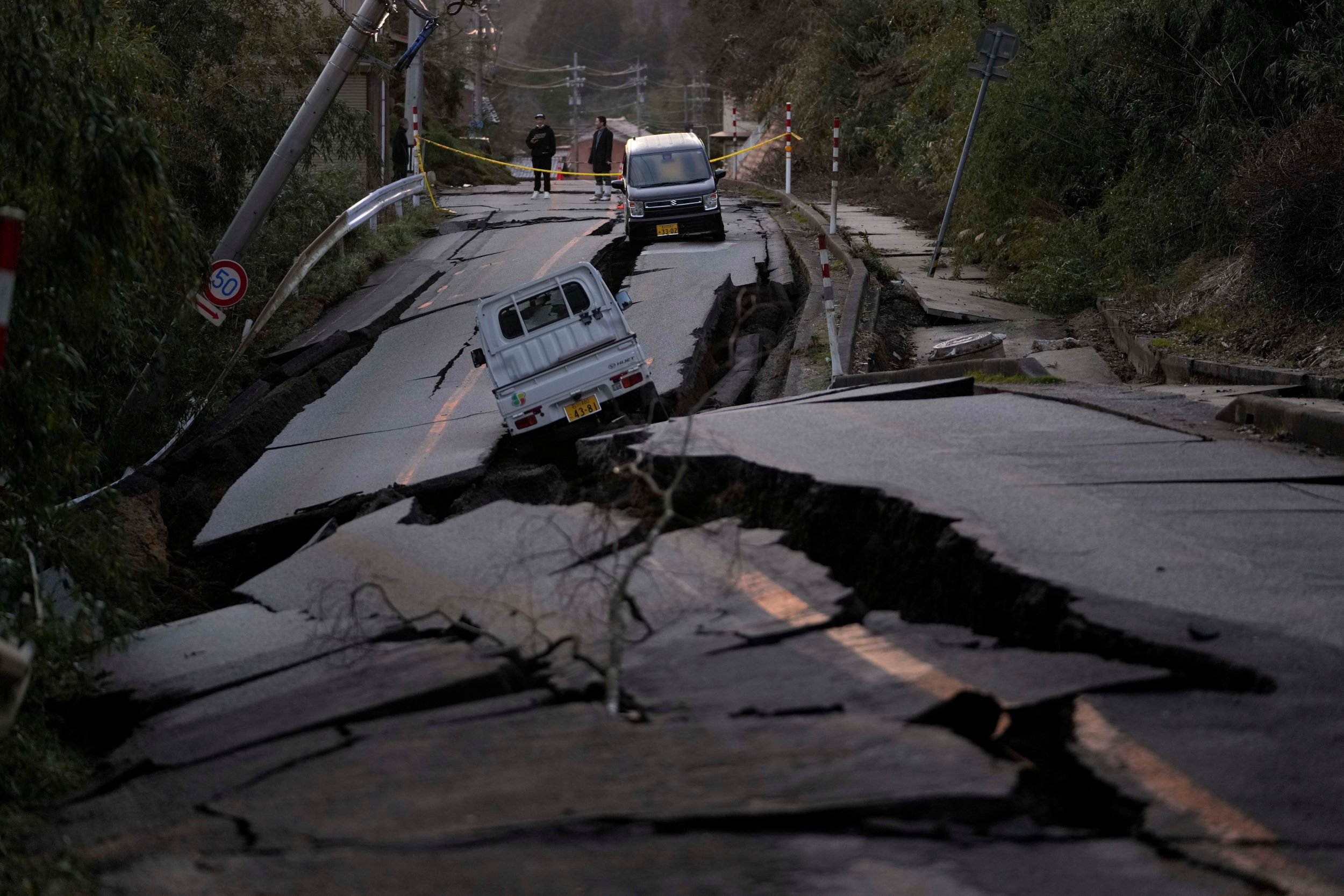 Powerful earthquakes leave at least 57 dead, destroy buildings along