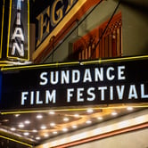 "Sundance Film Festival" is displayed on the marquee of the Egyptian Theatre.