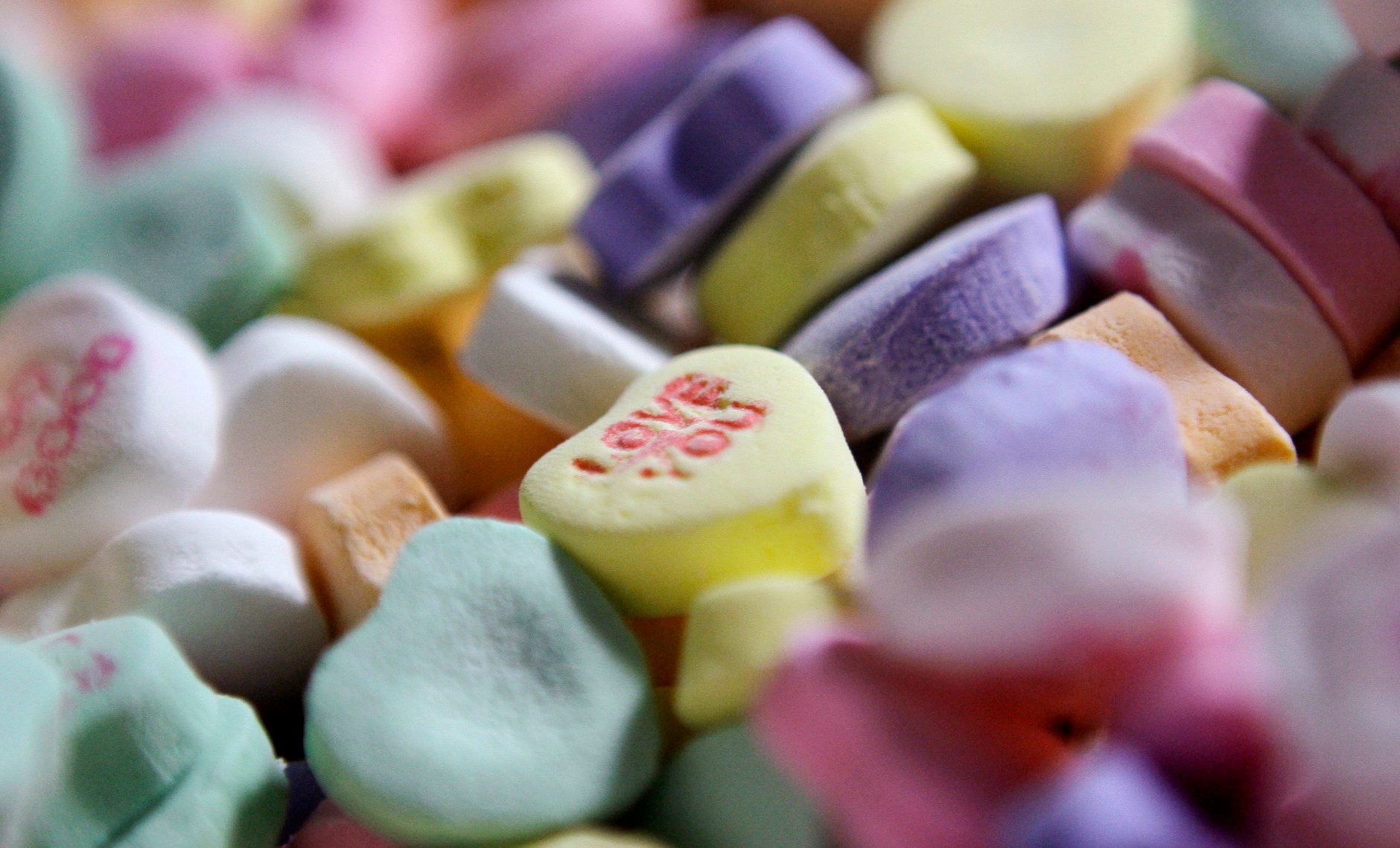 Sweethearts candy pile