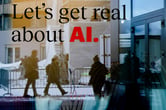 A window with "Let's get real about AI."