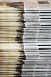 A stack of newspapers