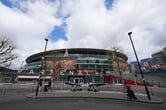 An exterior view of Arsenal's Emirates Stadium.