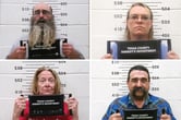 A combination of booking photos for four defendants who call themselves "God's Misfits."