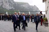 Josep Borrell and other leaders at the G7 meeting on Capri, Italy.
