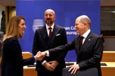 Olaf Scholz, Roberta Metsola and Charles Michel