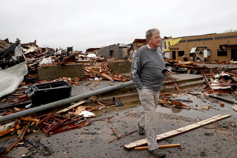 Man walks away from destroyed home