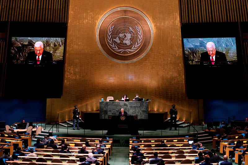 Mahmoud Abbas addresses the U.N.