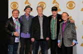 Five members of the Beach Boys pose for a photo outside the 54th annual Grammy Awards.