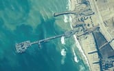 U.S.-built pier stretching into the waters near Gaza.
