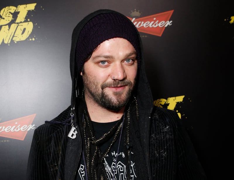 Bam Margera poses for photos at the Los Angeles premiere of "The Last Stand."