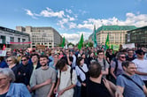 A group of protesters in Berlin.