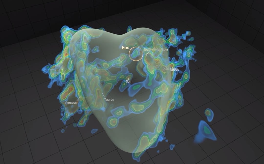 Massive glow-in-the-dark cloud of star-forming gas found hiding near solar system