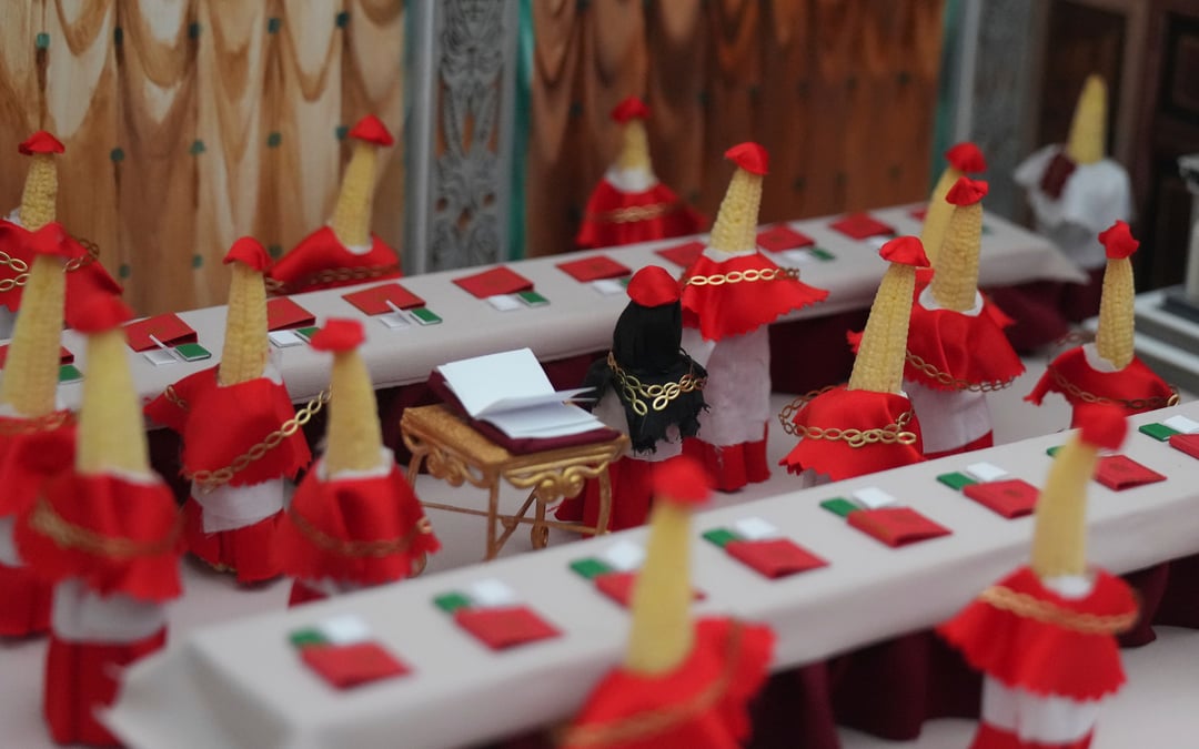 A quirky vegetable sculpture contest features a squash Donald Trump and a papal ‘Cornclave’