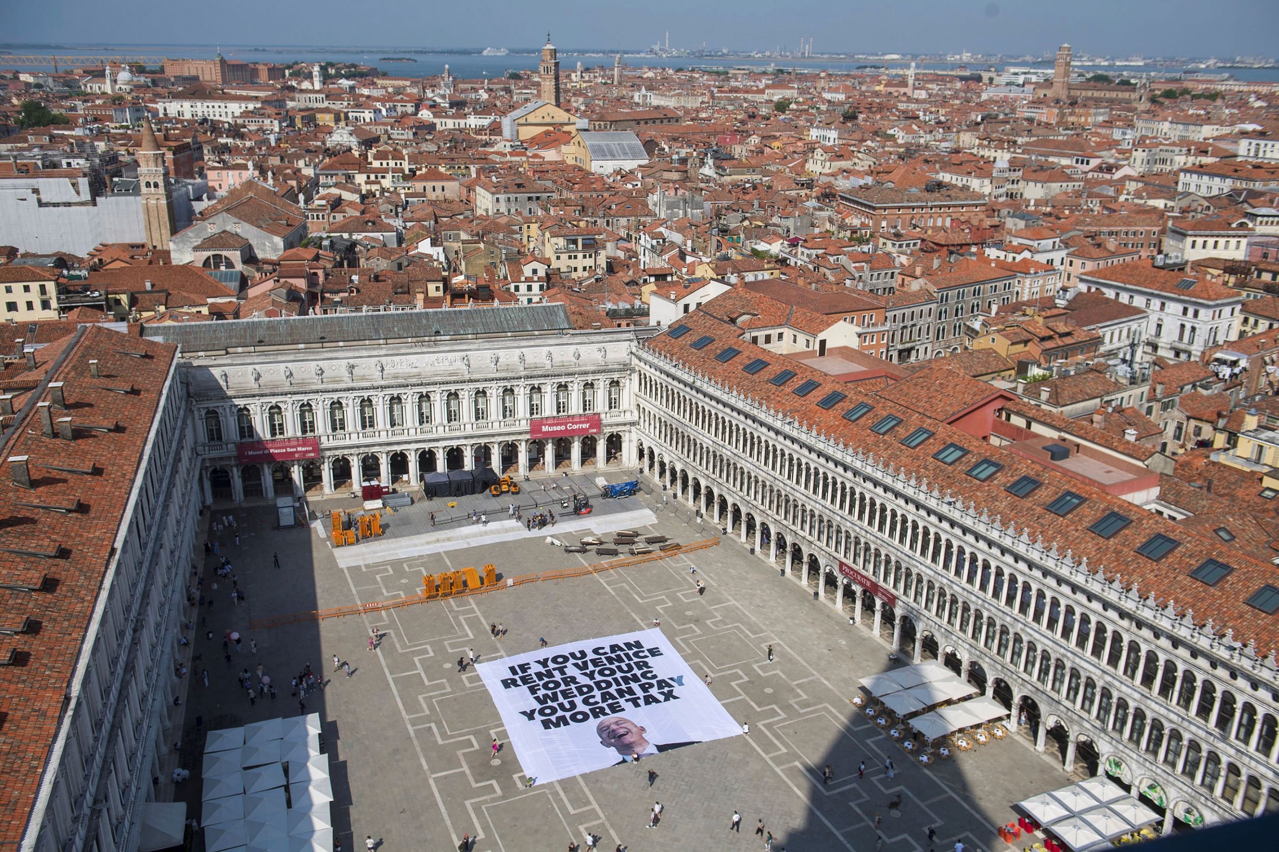 Greenpeace joins anti-Bezos protest with Venice banner complaining ...
