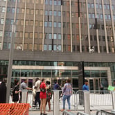 A line of immigration applicants outside of Jacob K. Javits Federal Office Building governmental office building at 26 Federal Plaza on Foley Square in the Civic Center neighborhood of Manhattan in New York City.