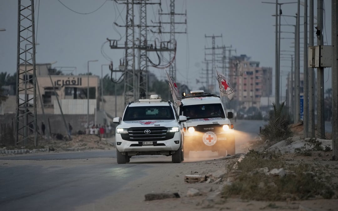 Palestinian militants hand over 2 sets of remains of hostages to Red Cross in Gaza