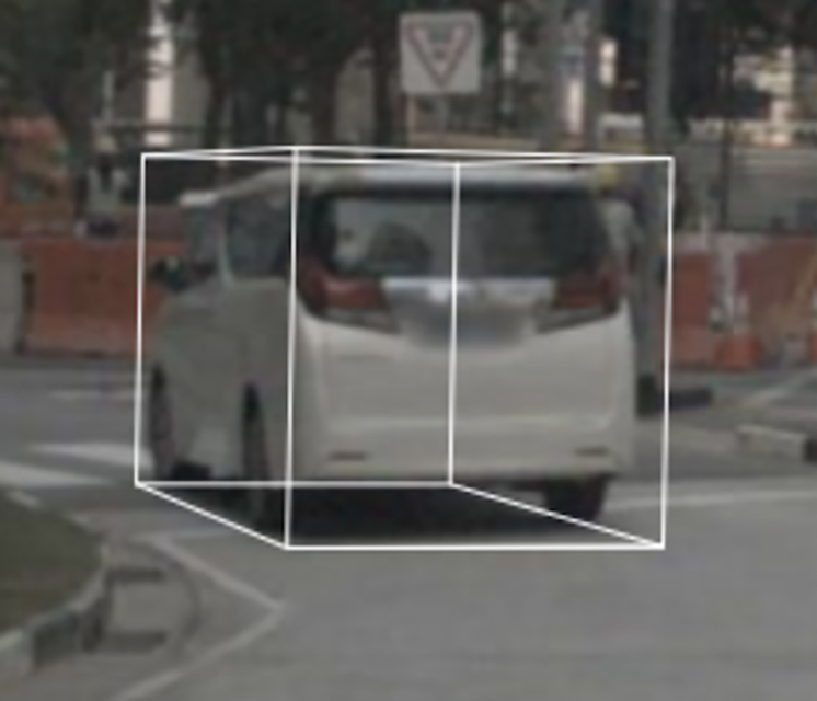 A vehicle annotated from a combo of LiDAR + Video
