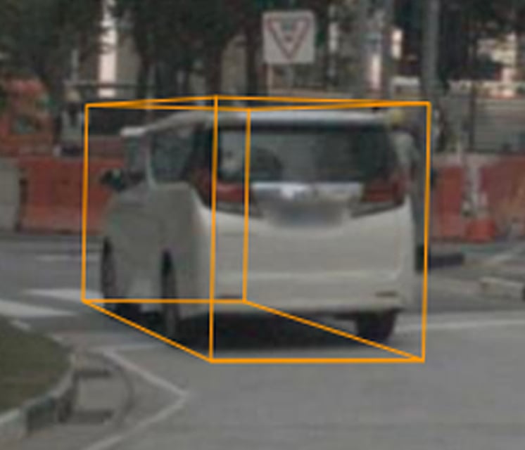 A vehicle annotated from video-only