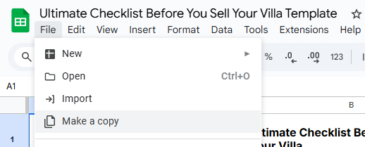 make a copy of this Google Sheets template