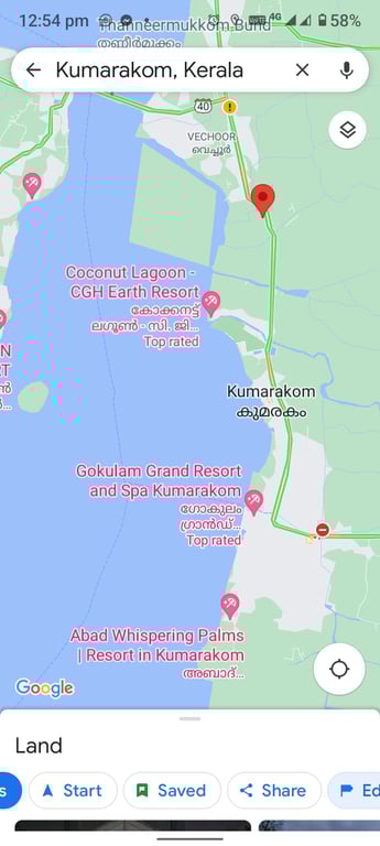 Tourism zone land on Vaikom kumuragom main road state highway under central govt tourism zone areas thumbnail 2