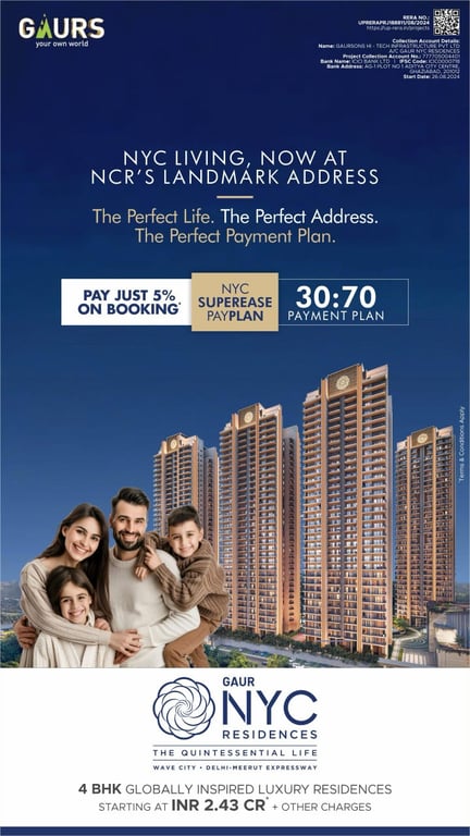 Gaur NYC residency wave city ghaziabad ultraluxury apartment 3 4 bhk thumbnail 1